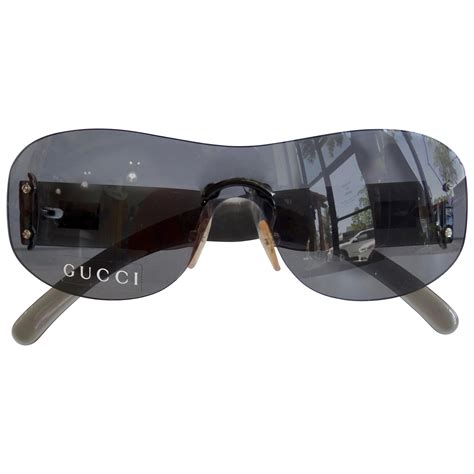 gucci sheild sunglasses|gucci sunglasses rimless.